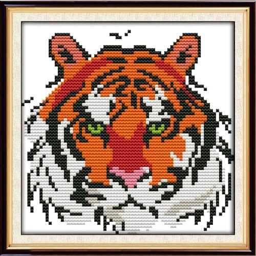 Tiger (2) cross stitch kit DMC color cotton thread 14ct 11ct count print canvas stitches embroidery DIY handmade needlework