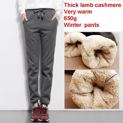 2017 new winter women thick lambskin cashmere warm comfortable pants female casual pants loose long trousers size S-4Xl 4colors