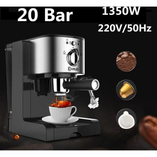2019 DL-KF500 Semi Automatic Coffee Maker 3In1 Cafe Maker Machine Kitchen 1.5L Barista Espresso Machine Milk Steamer 20Bar
