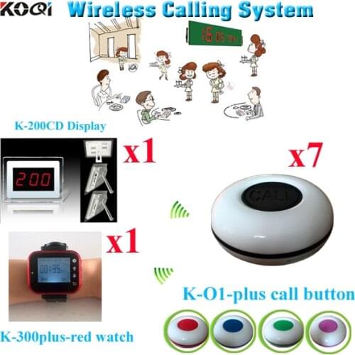 Waiter Call System GOLD APOLLO - Wireless Waiter Service Call Best Pager ( 1pcs display with 1pcs watch and 7pcs call buzzer)