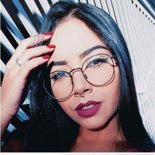 Vintage Oval Eyeglasses Women Men Optical Frames Clear Lens Glasses Metal Round Non Prescription Ladies Fashion Eye Glasses