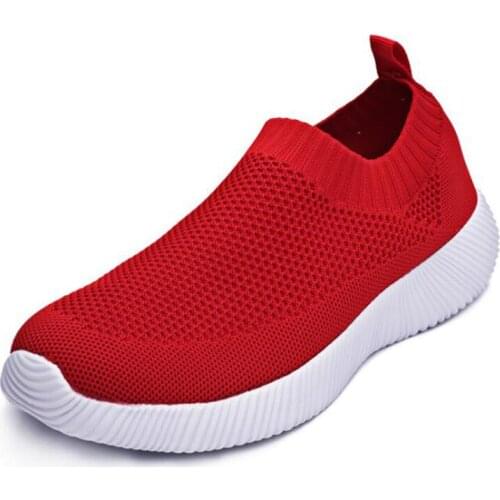 Woman Sneakers Breathable Light Womens Footwear 2021 Vulcanized Shoes Flying Weaving Lace Up Flats Walking Shoes Casual Female
