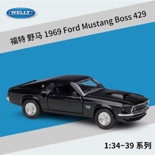 1:36 WELLY 1969 Ford Mustang Boss 429 Metal Diecast Model Vehicles Alloy Model Car For Collectibles Childs gift With Retail box