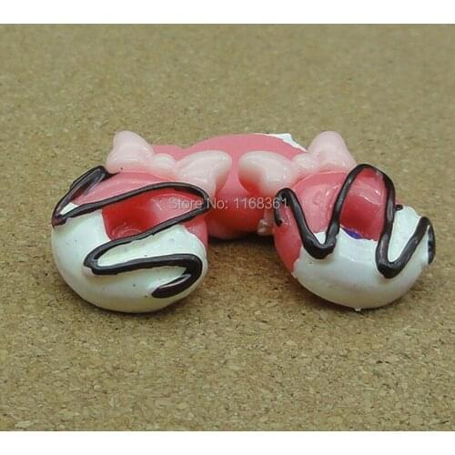 1pcs/lot resin flat back hot pink chocolate cake 19mm Cabochons Hair Bow Center Card Frame Making Craft DIY B013-4