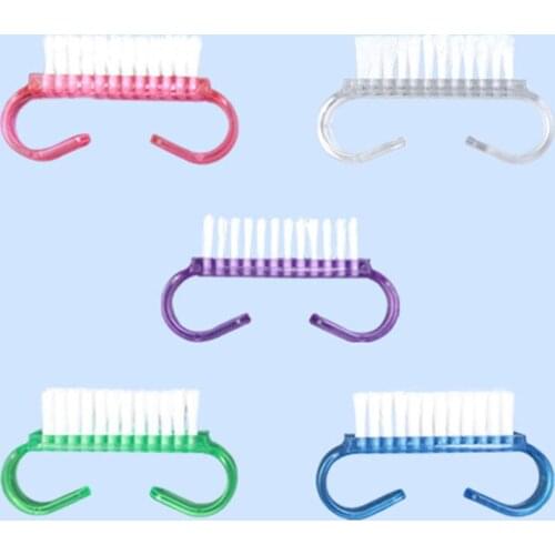 1pc Plastic Nail Brush for Manicure Horn Brush Pedicure Nail Art Tools Nail Cleaning Nail Dust Brush Powder Remove Accessories