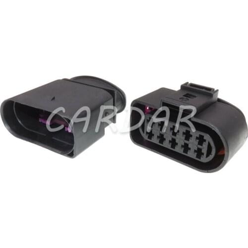1 Set 10 Pin 1J0973835 1J0973735 3.5mm Auto Temp Sensor Plug Deflation Valve Copnnector Waterproof Headlight Socket For VW Audi