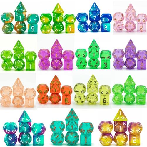 15Sets/105Pcs Sickle Font DND Dice Set D4~D20 Polyhedral Dice for Dungeons and Dragons Role-Playing Game ​MTG RPG D&D Warhammer