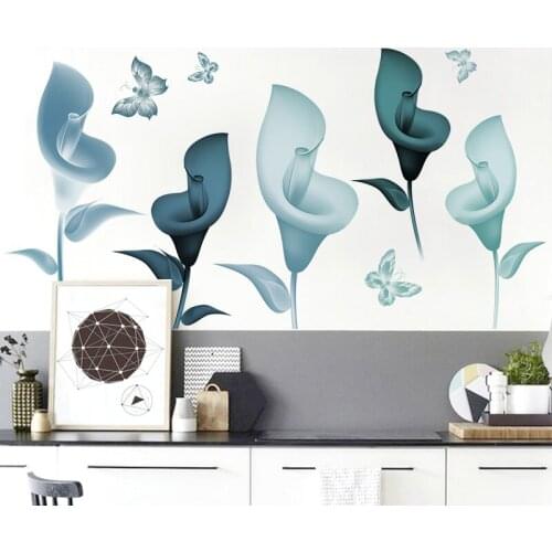 3D Modern Wall Stickers Flowers Bedroom Decor Living Room Sofa Backdrop Decals for Furniture Vinyl Home Office Decor