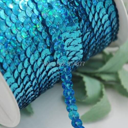 5Y Blue Beautiful Sequins Ribbon Trim Craft Sewing Trimming New