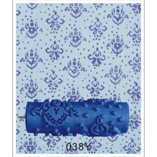 Free shipping 5 inch blue rubber wall decoration painting roller, decorative wall paint roller without hand grip 038Y