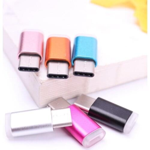 Colorful USB-C Type-C Adapter Male Connector to Micro USB Female Converter Data Cable Conversion Head Mobile Phone Accessories