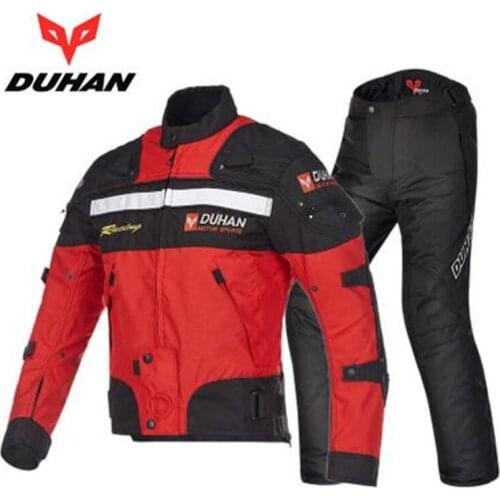 DUHAN Motorcycle riding clothes Motorcycle suit Sports moto racing jacket pants set Four seasons locomotive kinght equipment