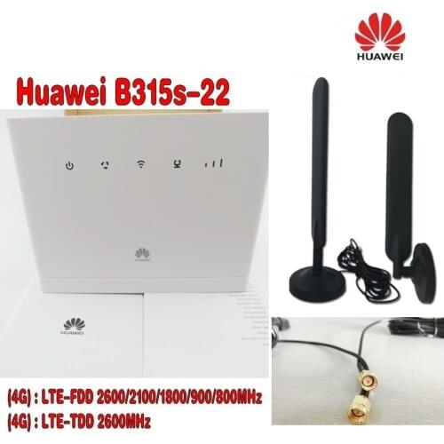 Huawei B315s-22 4G LTE WLAN Router 150Mbit (LTE, HSPA, 32 User) 4-Port with 2pcs B315 antenna