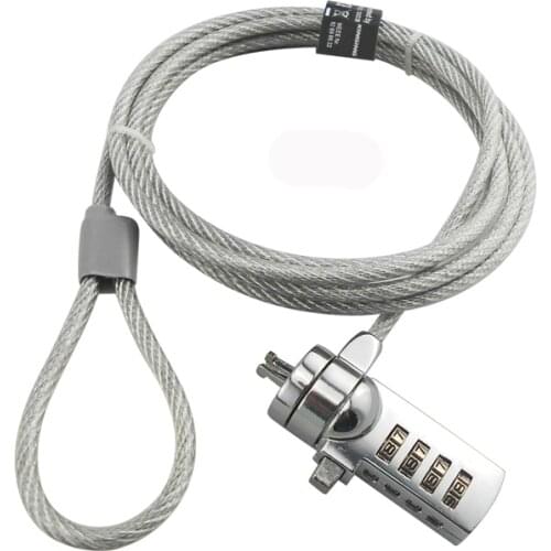 Laptop Computer Lock Wire Anti-Cut Ati-Theft Cable 1.5M Password Type Silver Color for HP Lenovo ASUS Dell