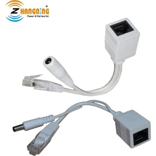 Passive PoE Injector and Splitter Kit 3 Pairs a lot with 5.5x2.1 mm DC Male and Female Connector for PoE Camera