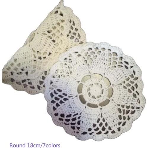 Round lace cotton crochet Placemat coffee Table place Mat cloth Doily Cup drink tea Coaster mug wedding party dining Pad kitchen