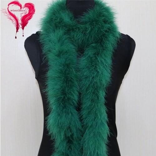 2 Meters/Piece Fashion 50 Gram Soft Fluffy Dyed Colorful Real Natural Turkey Marabou Feather Boa Garment Stage Party Decoration