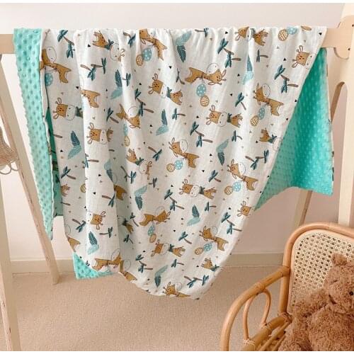 Cartoon Children Blanket Soft Cotton Breathable Gauze Beanie Blanket Summer Thin Kid Comfort Air Conditioning Quilt Baby Bedding
