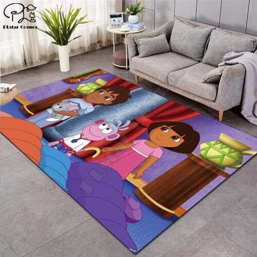 Dora Cartoon funny carpet Anti-Skid Area Floor Mat 3D Rug Non-slip Mat Dining Room Living Room Soft Bedroom Carpet style-03