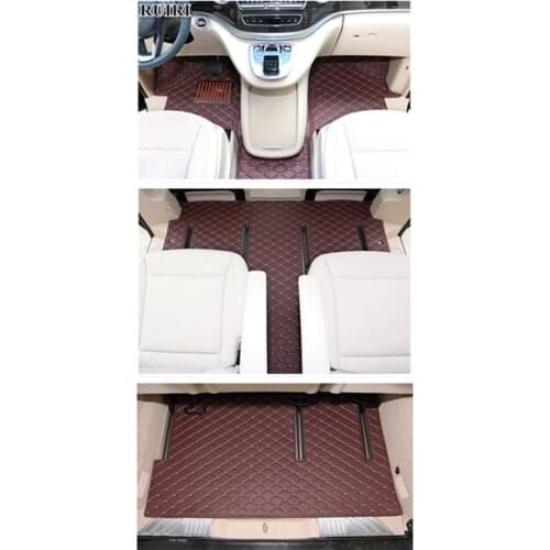 Custom full set car floor mats + trunk mat for Mercedes Benz V 220 7 8 seats 2019-2014 waterproof car rugs carpets for V220 2015