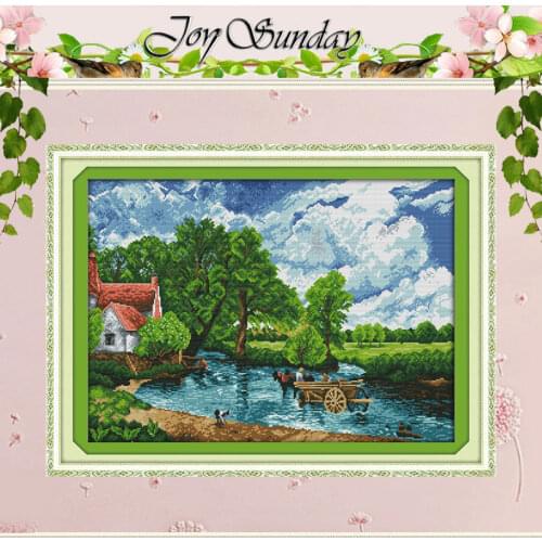 Wading In A River Patterns Counted Cross Stitch 11CT 14CT Cross Stitch Set Wholesale Cross-stitch Kit Embroidery Needlework
