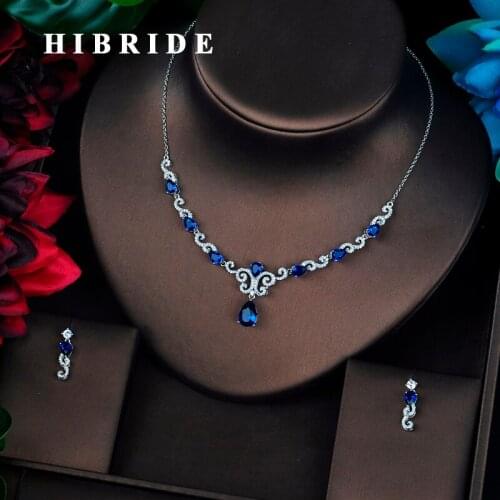 HIBRIDE Beauty Unique Design Colorful CZ Bride Jewelry Sets For Party Parure Bijoux Femme Mariage Jewelry Accessories N-685