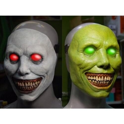 2021 New Halloween Horror Mask Cos Smile White Face White Eye Demon Cosplay Mask Designer Anime Horror Latex Masks