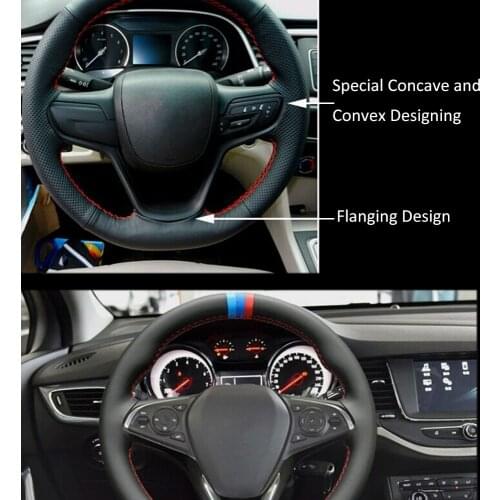 Diameter 36/38/40cm Needles Thread Braid On Steering Wheel Car DIY Steering Wheel Cover PU Leather Soft Fiber Leather Breathable