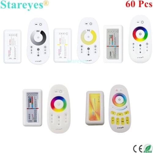 60 Pcs 2.4G RF Remote Controller Touch Screen Remote Control Single color dimmer CCT RGB RGBW RGBCCT strip Wireless receiver