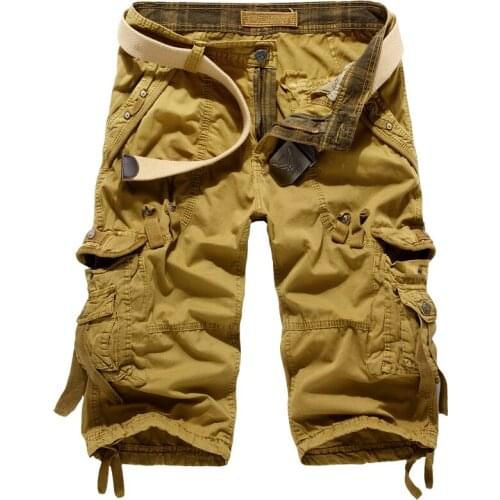 8 Colors Plus Size 29-48 New Brand Summer Camouflage Loose Cargo Shorts Men Camo Summer Short Pants Homme Cargo Shorts NO BELT