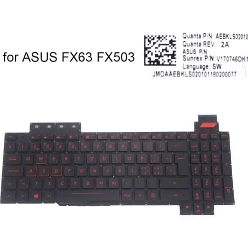 Swiss backlight Keyboard for ASUS ROG FX503 FX503V FX503VD FX503VM SW gaming replacement Keyboards light AEBKLS02010 V170746DK1
