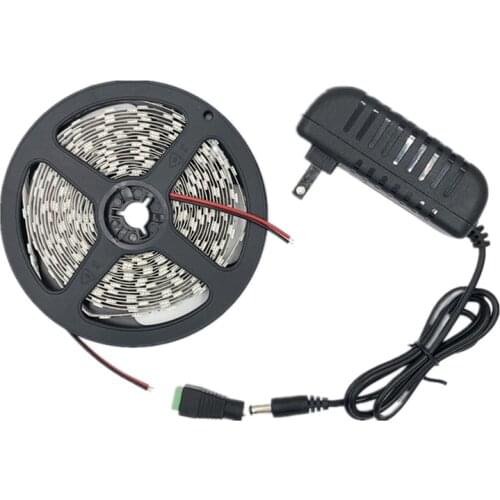 5050 led strip White Warm White RGB 5m fita de led tape diode feed tiras ribbon Flexible 12V led light with DC 12V power adapter