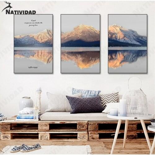 Water Light Lake Color Canvas Painting Wall Art Decor Poster Landscape Print Poster Living Room Bedroom Home Decoration