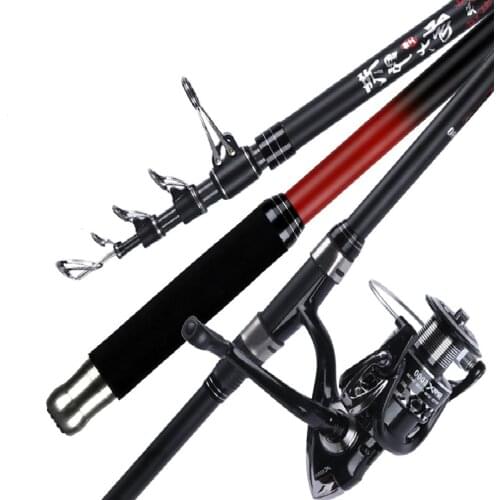 Carbon Fiber Telescopic Fishing Rod Portable Spinning Fishing Canne Pole Travel Sea Boat Rock Fishing Peche De Pesca 2.4m-5.4m