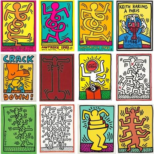 Vintage Abstract Canvas Painting Keith Art Exhibition Poster and Printmaking Wall Print Popular Canvas Picture Mural Home Decor