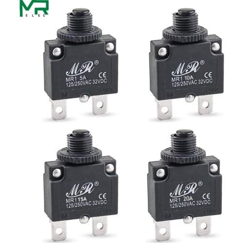 1PCS overload switch circuit breaker overload protector 3A,4A,5A,6A ,7A, ,8A,10A,15A,18A,20A,25A,30A overload switch