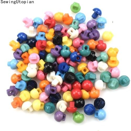 100PCS 6mm Round Shank Eye Resin Buttons Sewing Scrapbooking Clothing Decor Card Making DIY Fabric Decoration