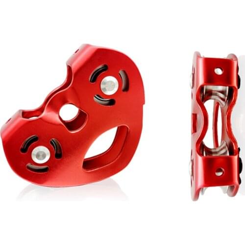 25KN Rock Climbing Heart-Shaped double pulley Zip Line Cable Speed Tolley Climbing Caving Work Rescue Device