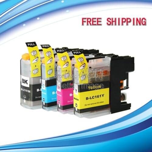 XIMO 10PCS LC161 BK C M Y CHIPPED Compatible ink cartridge for DCP-J152W DCP-J552DW DCP-J752DW MFC-J245 MFC-J470DW MFC-650DW