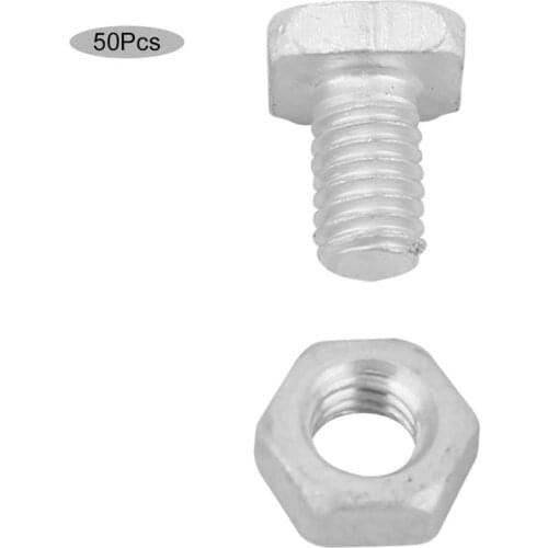 50pcs Aluminium Nuts + 50pcs Bolts Tool Accessory Set for Greenhouse Tool
