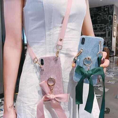 Ring Strap Case for Huawei P Smart Z Y9 Prime 2019 Y5 Y6 Y7 Prime Pro 2018 Honor V20 V10 V9 V8 G7 G8 P Smart Plus Glitter Cover