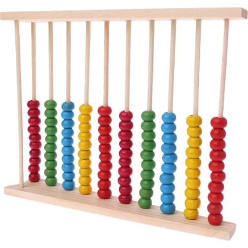 Wooden Abacus 10-row Colorful Beads Counting Kid Maths Learning educational toy