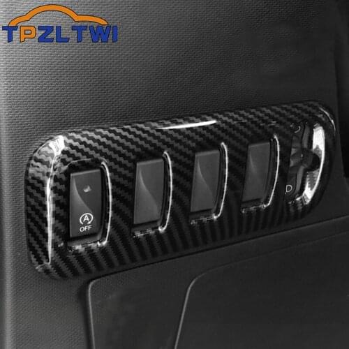 For Mercedes Smart fortwo forfour 453 2015-2019 Carbon Fiber Car Headlight Adjustment Button Decoration Frame Cover Stickers