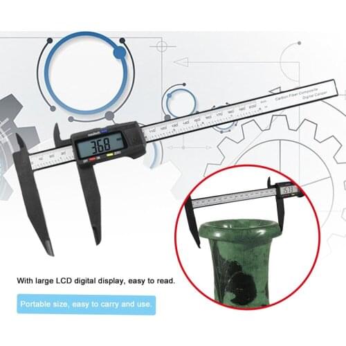 Lightweight 200MM Carbon Fiber Plastic LCD Digital Display Electronic Vernier Caliper Gauge Micrometer Measuring Tool