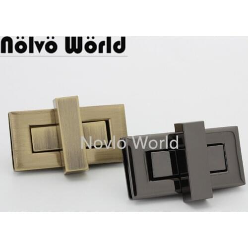 5-20 pieces 2 colors 44x22mm Exquisite Metal lock for men purses handbag non tarnishing push locks bags DIY bag crafts sewing
