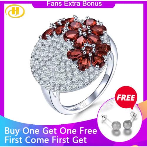 Natural Red Garnet 2.85 Carats 925 Silver Womens Ring Wedding Engagement Unique Special Design Jewelry Brand Birthday Gifts