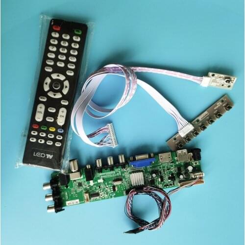 Kit For LP140WH2-TLN1/LP140WH2-TLL1 board digital LED USB VGA TV DVB-T DVB-T2 HDMI remote 40pin 1366X768 Signal controller 14"