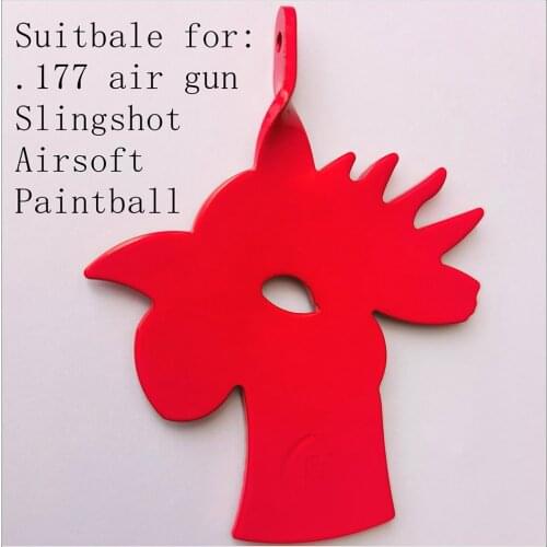 Red Dot Calibrates Durable Hanging Chicken Head Steel Target For Airsoft .177 Air Gun Hunting Slingshot Fun Shooting Training