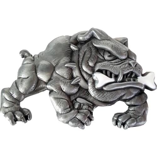 Bulldog Dog Metal Belt Buckle Man Accessory Antique Silver Color cowboy Belt for Leather Belt Fashion
