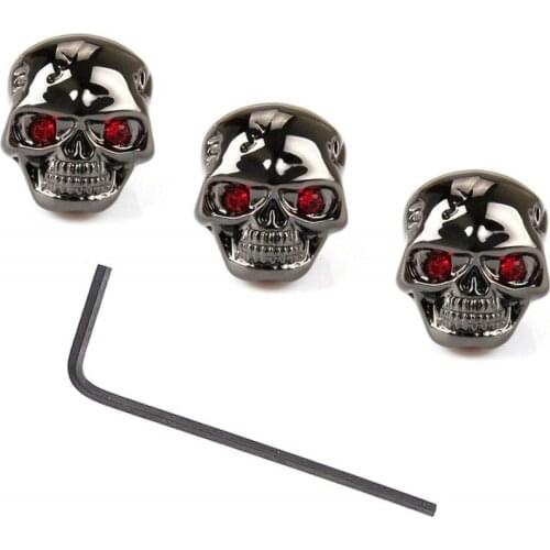 3pcs Metal skull Knobs Tone Volume Control Knobs Buttons For Electric Guitar
